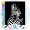 Zebra Preto e Branco - Kit Pintura com Cristais
