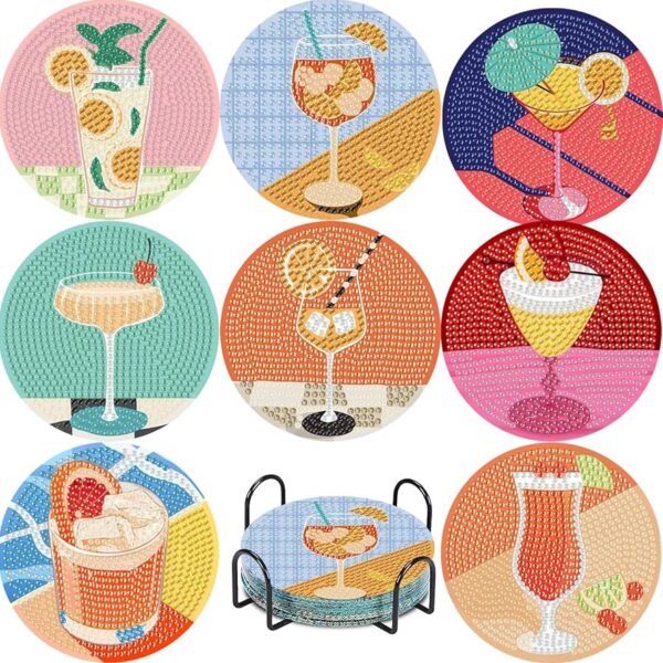 8 Peças – Drinks – Kit Porta-copos