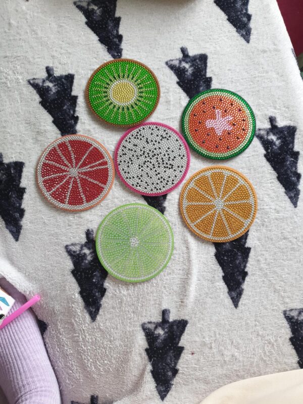 8 Peças – Frutas – Kit Porta-copos