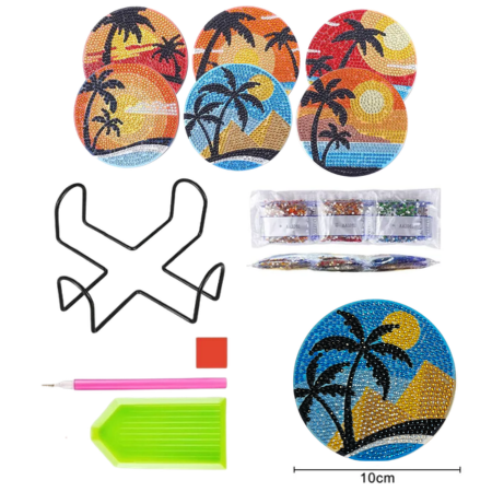 TELAS P PUBLICAR (1) 6 Peças – Praia – Kit Porta-copos