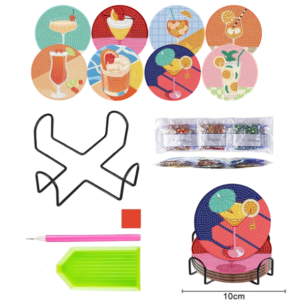 8 Peças – Drinks – Kit Porta-copos