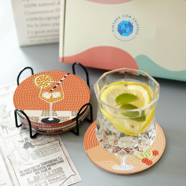 8 Peças – Drinks – Kit Porta-copos