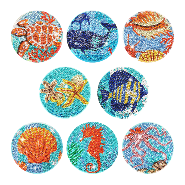 TELAS P PUBLICAR (9) 8 Peças – Oceano – Kit Porta-copos