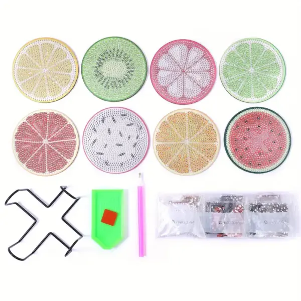 8 Peças – Frutas – Kit Porta-copos