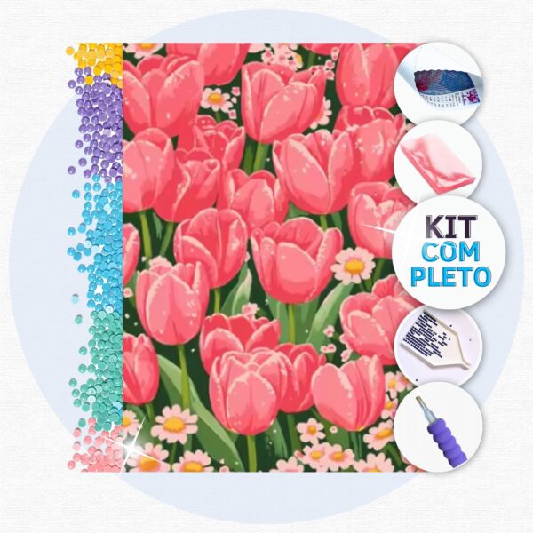 Paixão por Tulipas - Kit Pintura com Cristais