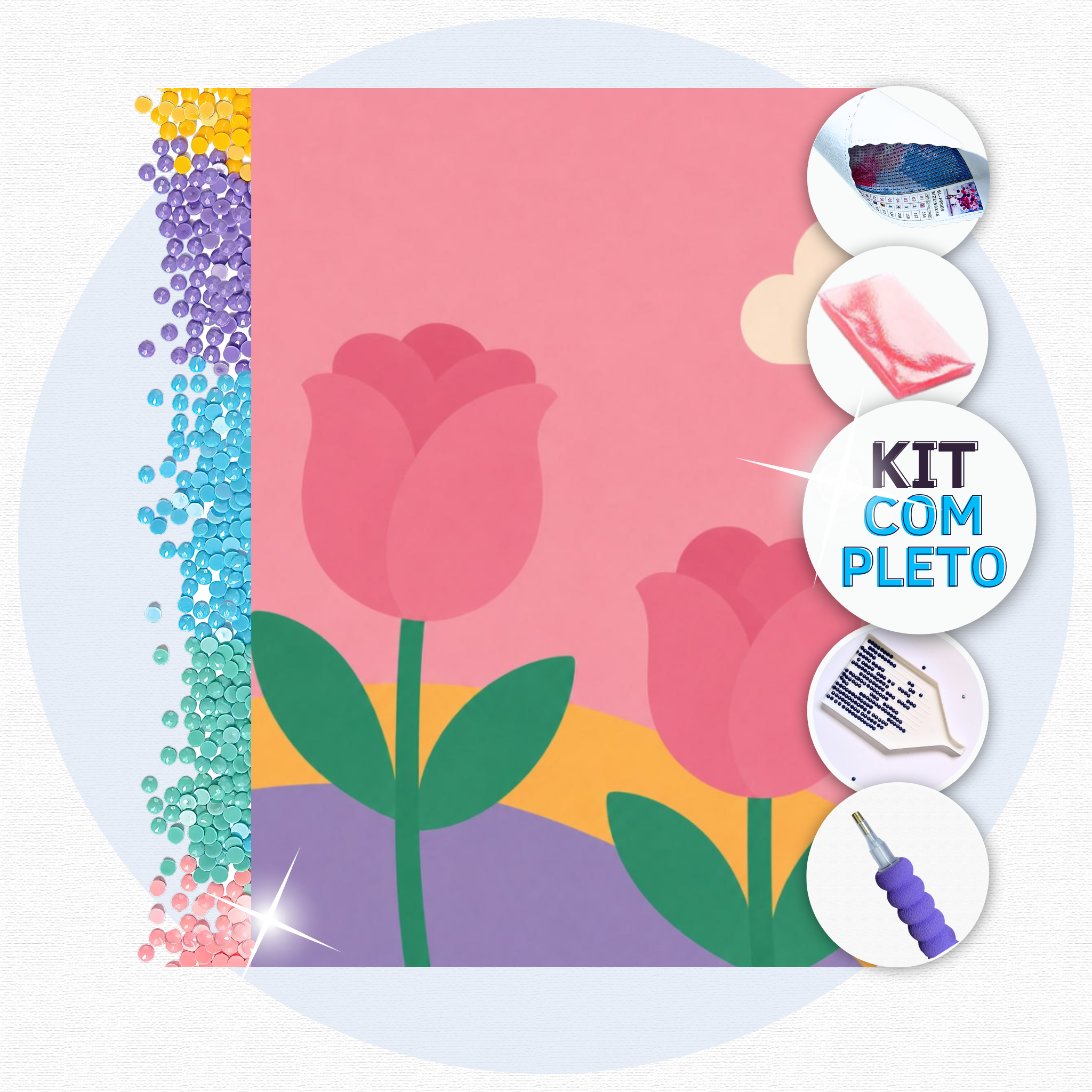Rosas Petit – Kit Pintura com Cristais