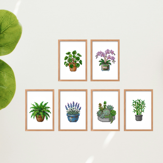 Plantas de Casa 2 - Kit Mini Pintura com Cristais