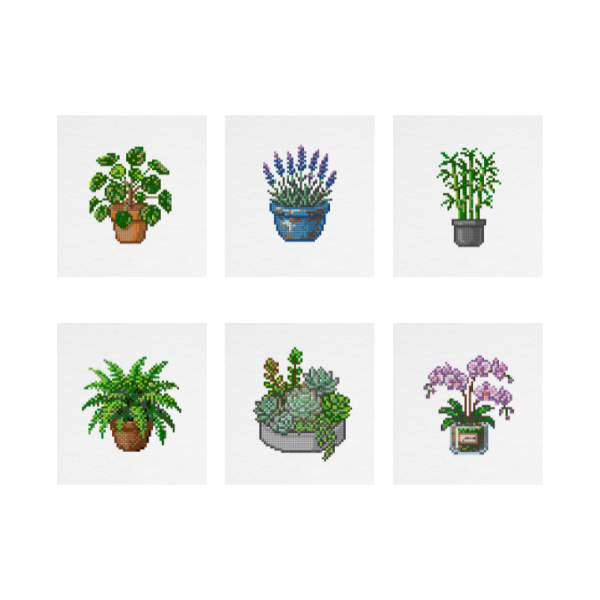 3 Plantas de Casa 2 - Kit Mini Pintura com Cristais