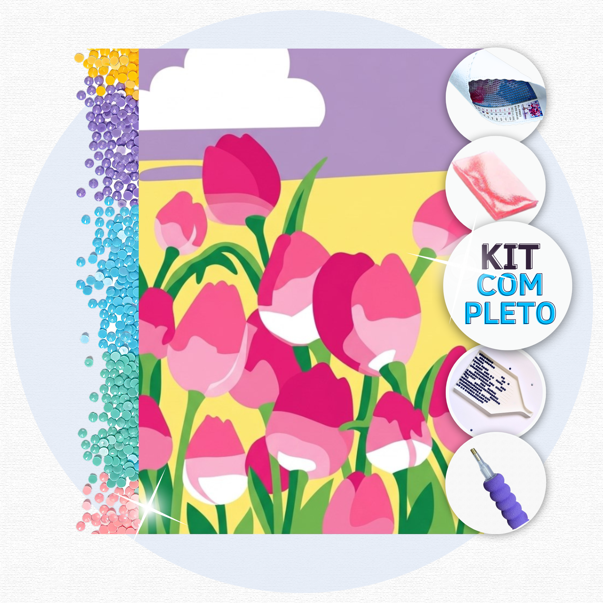 Tulipas Românticas – Kit Pintura com Cristais