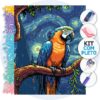 Arara em Noite Estrelada – Kit Pintura com Cristais
