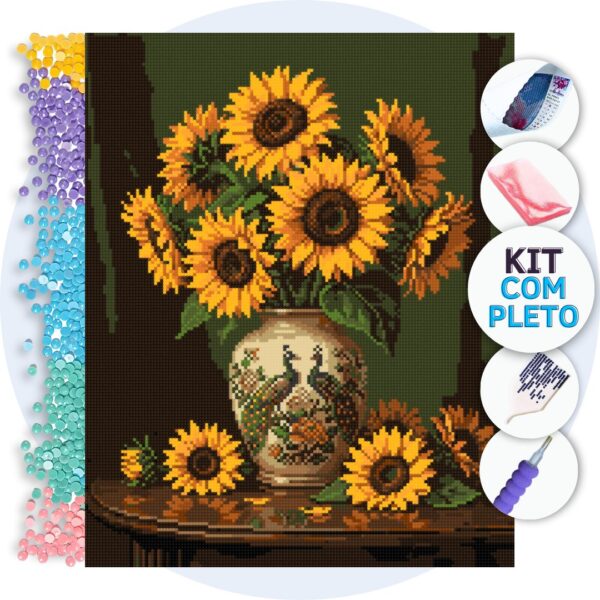 arranjo-de-girassois-capa Arranjo de Girassóis – Kit Pintura com Cristais