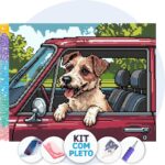 Cachorro no Carro – Kit Pintura com Cristais