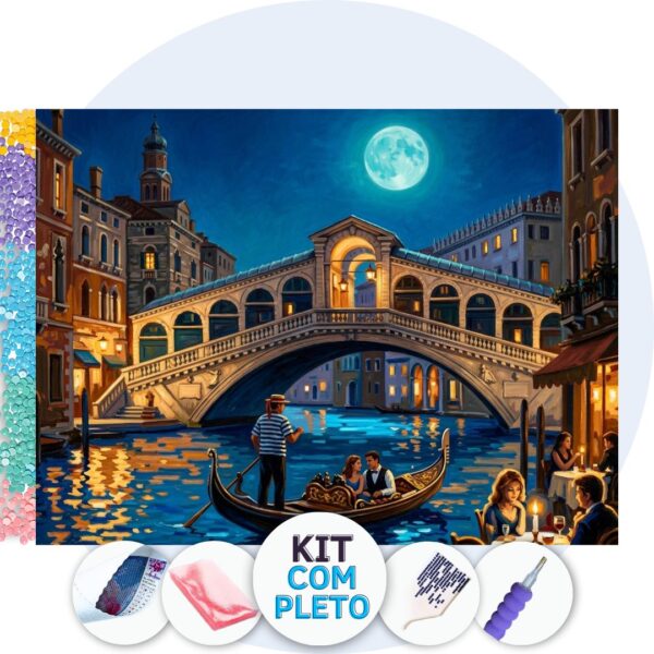 Noite Romântica em Veneza – Kit Pintura com Cristais