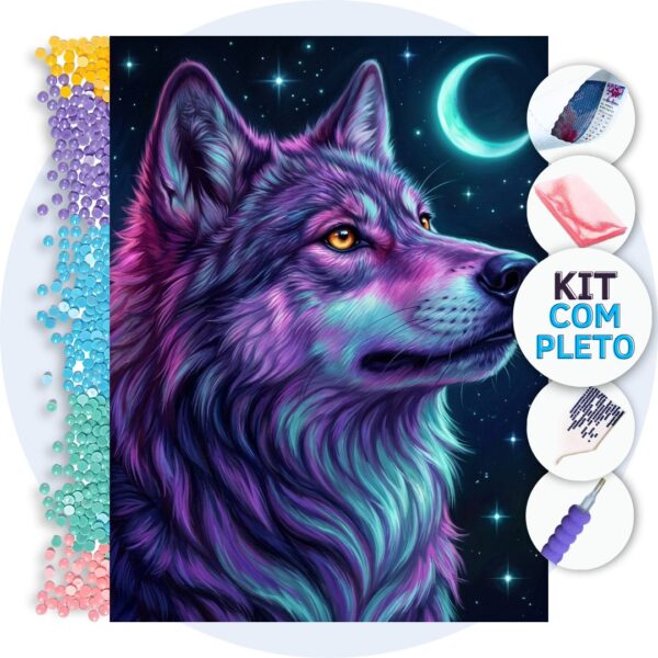 capa-17ebd9935354459e Lobo Sob a Lua – Kit Pintura com Cristais