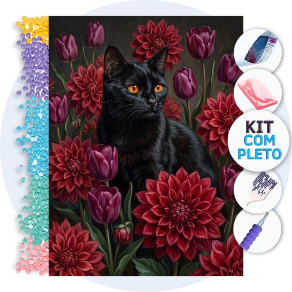 capa-47e30dd16b6240a4 Gato no Jardim Floral – Kit Pintura com Cristais