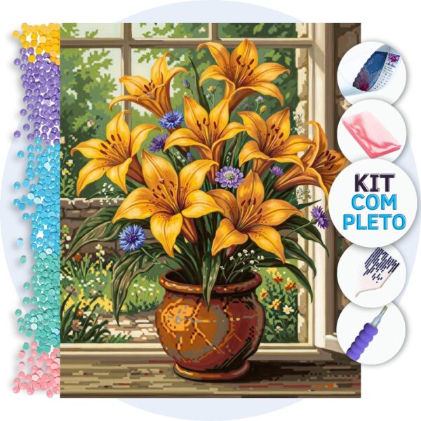 capa-6c1ca92994734655 Lírios Dourados na Janela – Kit Pintura com Cristais