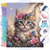 Gatinho Entre Flores – Kit Pintura com Cristais