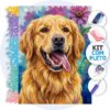 Golden Retriever Colorido – Kit Pintura com Cristais