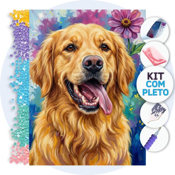 capa-8dbd2ddfb534430c Golden Retriever Colorido – Kit Pintura com Cristais