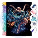 Bailarina de Fogo e Água – Kit Pintura com Cristais