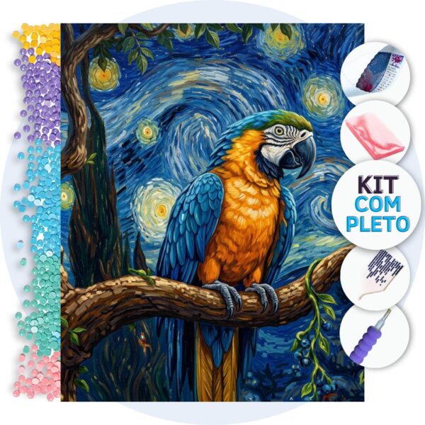 capa-c79abc07338e4c69 Arara em Noite Estrelada – Kit Pintura com Cristais