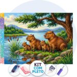 Família de Capivaras – Kit Pintura com Cristais