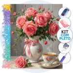 Rosas em Vaso – Kit Pintura com Cristais