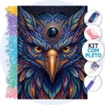 Olhar da Coruja Cósmica – Kit Pintura com Cristais