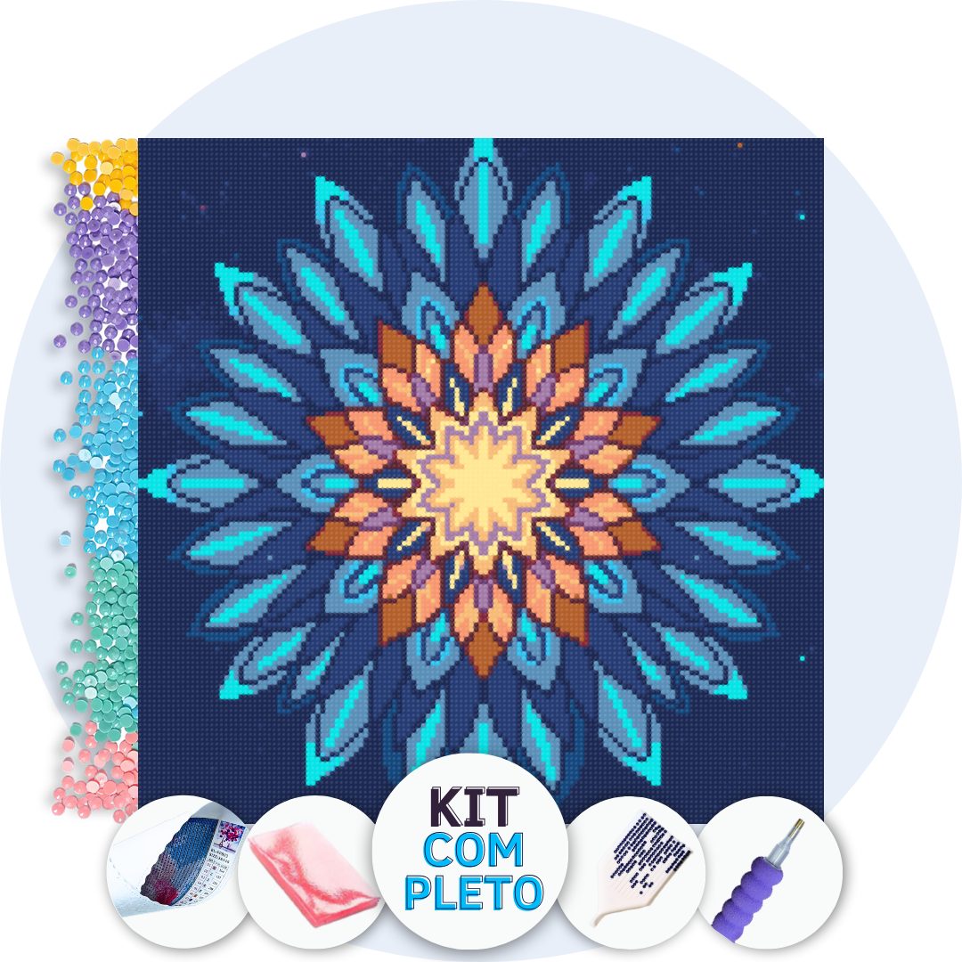 Mandala Estelar Brilhante – Kit Pintura com Cristais