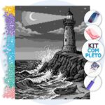 Noite No Farol – Kit Pintura com Cristais