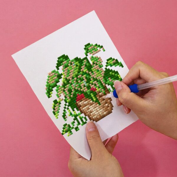 Plantas de Casa 1 - Kit Mini Pintura com Cristais