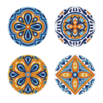 4 Peças – Azulejos Portugueses – Kit Porta-copos