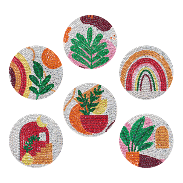 6 Peças – Boho – Kit Porta-copos