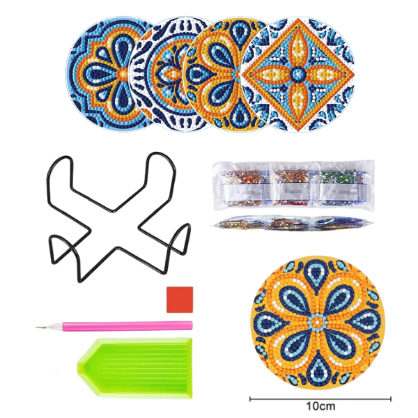 4 Peças – Azulejos Portugueses – Kit Porta-copos