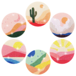 6 Peças – Céu do Deserto – Kit Porta-copos