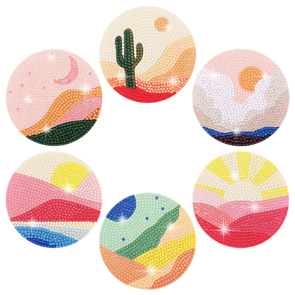 6 Peças – Céu do Deserto – Kit Porta-copos