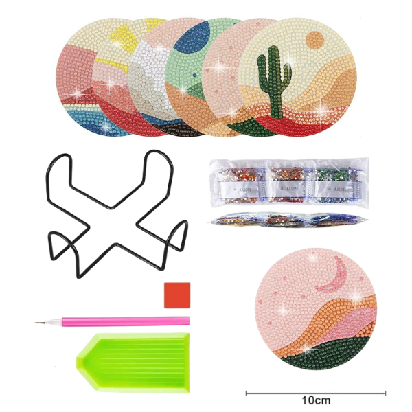 6 Peças – Céu do Deserto – Kit Porta-copos