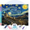 50x40cm - Noite Estrelada na Muralha - Kit Pintura com Cristais