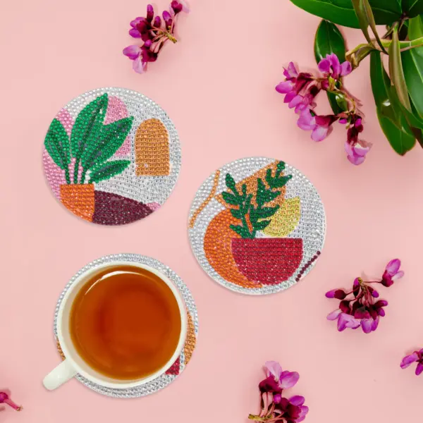 coasters-plants-diamond-art-painting-45357021724865 6 Peças – Boho – Kit Porta-copos