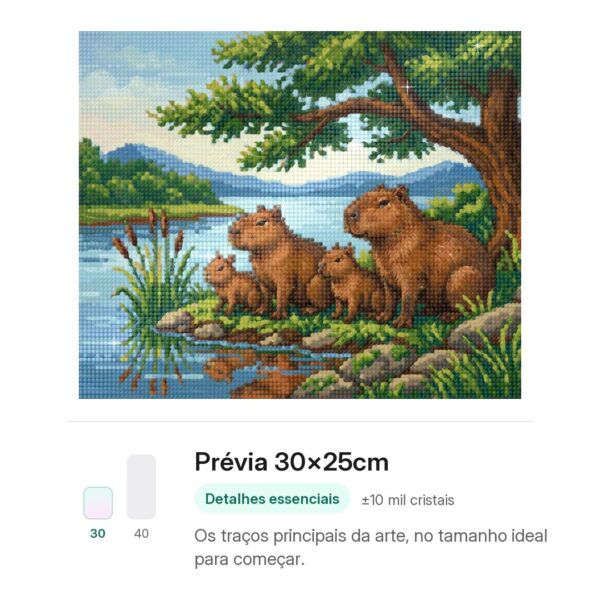 familia-de-capivaras-mockup-30x25cm Família de Capivaras – Kit Pintura com Cristais