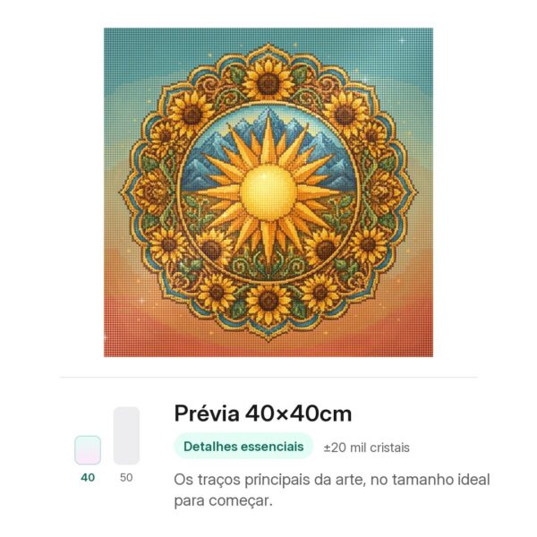 Mandala Sol Nascente – Kit Pintura com Cristais