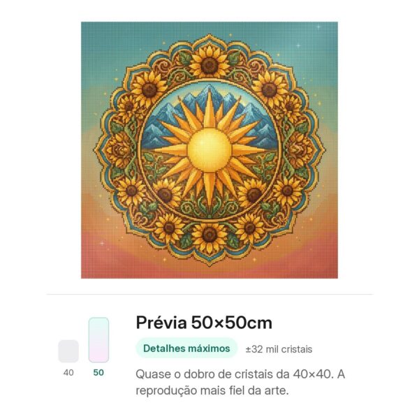 Mandala Sol Nascente – Kit Pintura com Cristais