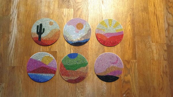 6 Peças – Céu do Deserto – Kit Porta-copos