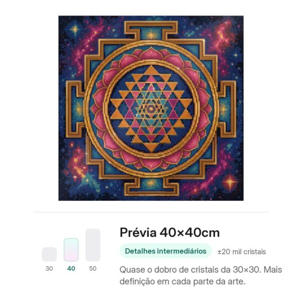 Mandala Sri Yantra Cósmico – Kit Pintura com Cristais