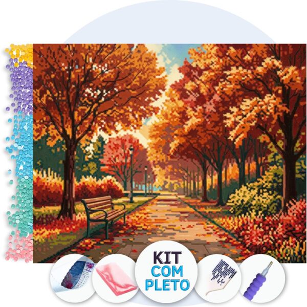Caminho no Outono – Kit Pintura com Cristais
