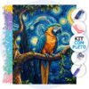 Arara em Noite Estrelada – Kit Pintura com Cristais