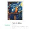 Arara em Noite Estrelada – Kit Pintura com Cristais