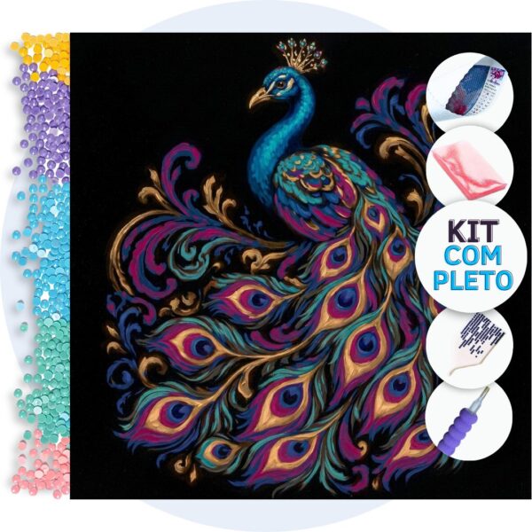 Pavão com Cauda Ornamental