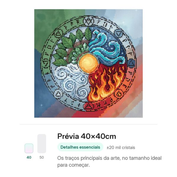 Mandala dos Quatro Elementos – Kit Pintura com Cristais