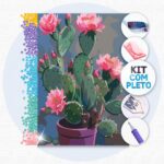 Vaso de Cactos – Kit Pintura com Cristais